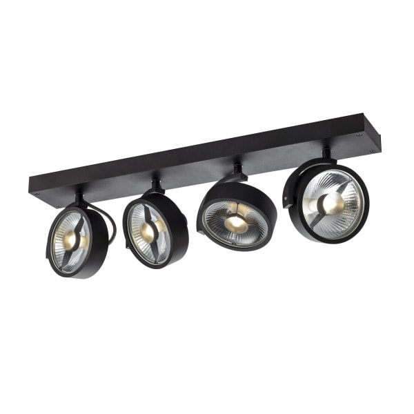 SLV - KALU CW, Indoor Wand- und Deckenaufbauleuchte, quad, QPAR111, schwarz, 4x75W