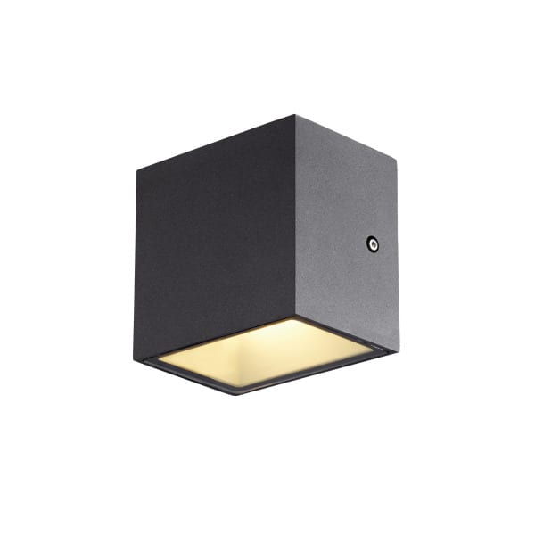 SLV - SITRA CUBE WL, LED Outdoor Wand- und Deckenaufbauleuchte, anthrazit, IP44, 3000K, 10W