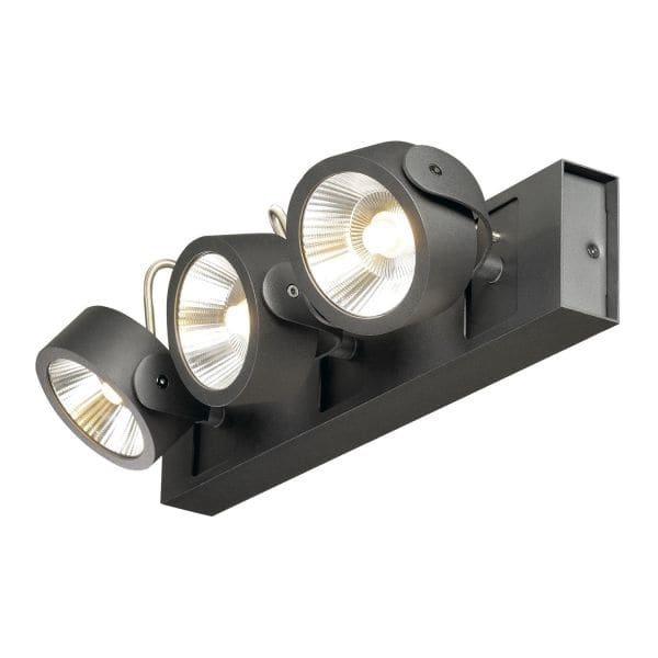 SLV - KALU LED 3 Wand- und Deckenleuchte, schwarz, 3000K, 60°