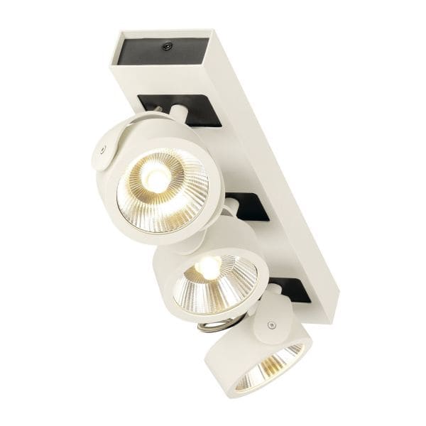 SLV - KALU LED 3 Wand- und Deckenleuchte, weiss/schwarz, 3000K, 60°