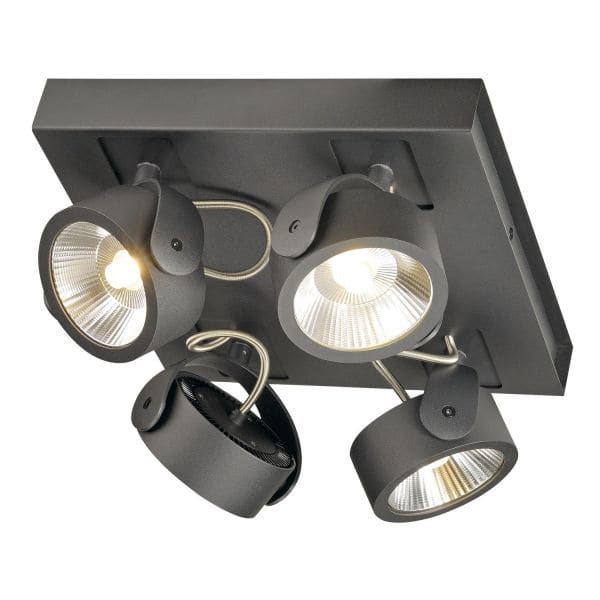 SLV - KALU LED 4 Wand- und Deckenleuchte, square, schwarz, 3000K, 60°