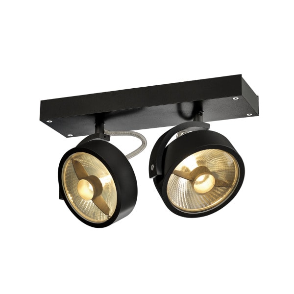 SLV - KALU 2 QPAR111, Wand- und Deckenleuchte, schwarz, max. 75W
