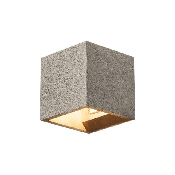 SLV - SOLID CUBE Wandleuchte, QT14, schwarzer Sandstein, max. 25W
