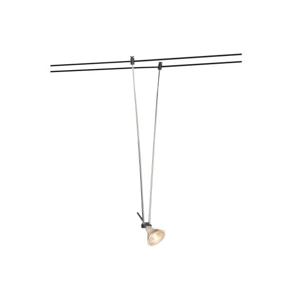 SLV - TELESKOP, Seilleuchte für TENSEO Niedervolt-Seilsystem, QR-C51, schwarz, B/H/T 4,5/21-52/1 cm