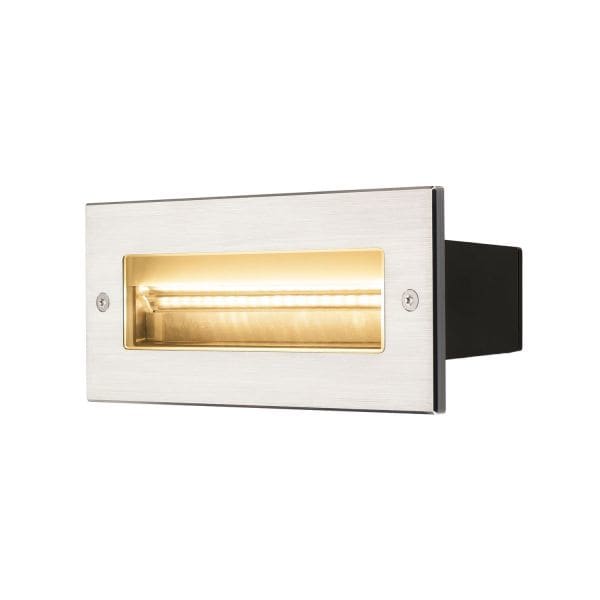 SLV - BRICK, Outdoor Wandeinbauleuchte, LED, 3000K, edelstahl, 230V, IP67, 850lm, 10W