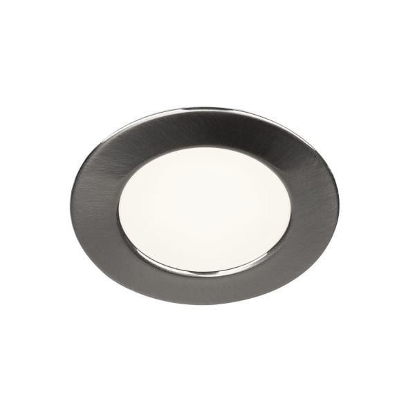 SLV - DL 126 LED, Downlight, rund, metallgebürstet, warmweiss, 12V