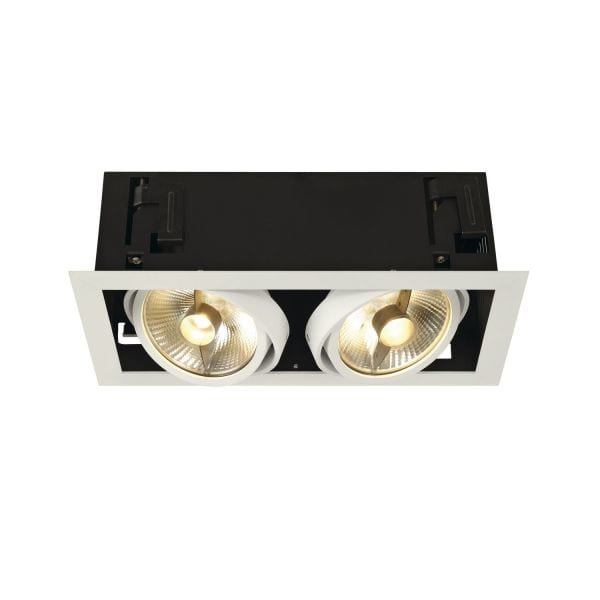 SLV - KADUX 2 ES111 Downlight, eckig, mattweiss, max. 2x75W