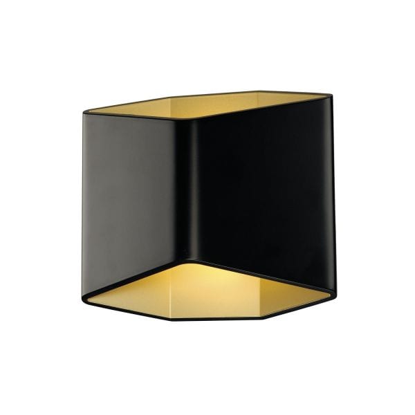 SLV - CARISO 2 WL Indoor LED Wandaufbauleuchte schwarz/gold 2700K