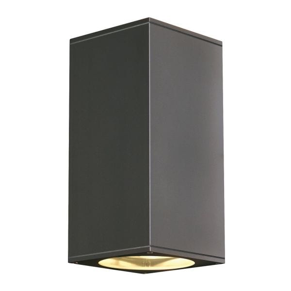 SLV - BIG THEO UP/DOWN OUT Wand- leuchte, eckig, anthrazit, ES111, max. 2x75W
