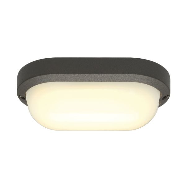 SLV - TERANG 2 Wand- und Decken- leuchte, oval,  anthrazit, 3000K, IP44