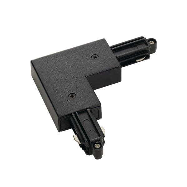 SLV - Eckverbinder für 1-Phasen HV-Stromschiene, Aufbauversion schwarz, Erde aussen