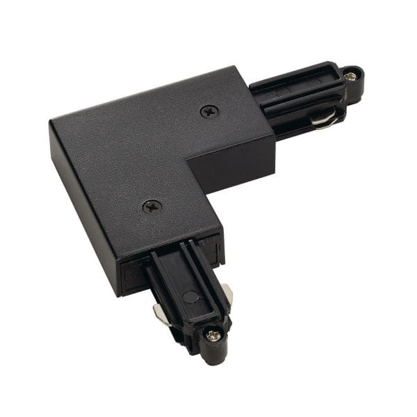 SLV - Eckverbinder für 1-Phasen HV-Stromschiene, Aufbauversion schwarz, Erde innen