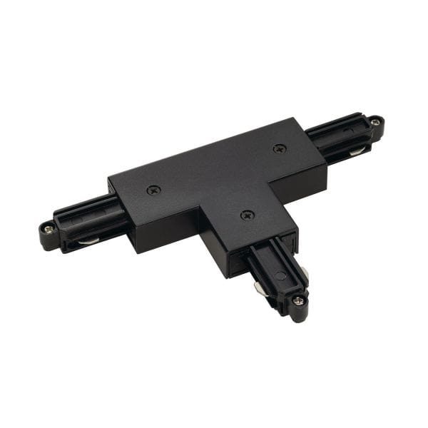 SLV - T-Verbinder für 1-Phasen HV-Stromschiene, Aufbauversion schwarz, Erde aussen, rechts