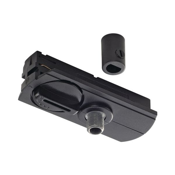SLV - 1-Phasen Pendelleuchtenadapter ,schwarz, inkl. Zugentlastung und Gewindestück