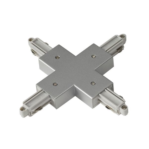 SLV - X-Verbinder für 1-Phasen HV-Stromschiene, Aufbauversion silbergrau