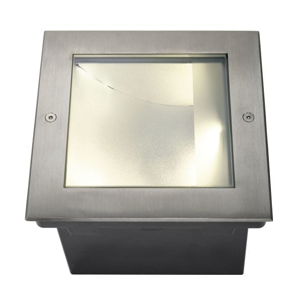 SLV - DASAR 255 LED SQUARE Bodeneinbau- leuchte, asymmetrisch, Edel- stahl 316, 34W, 3000K