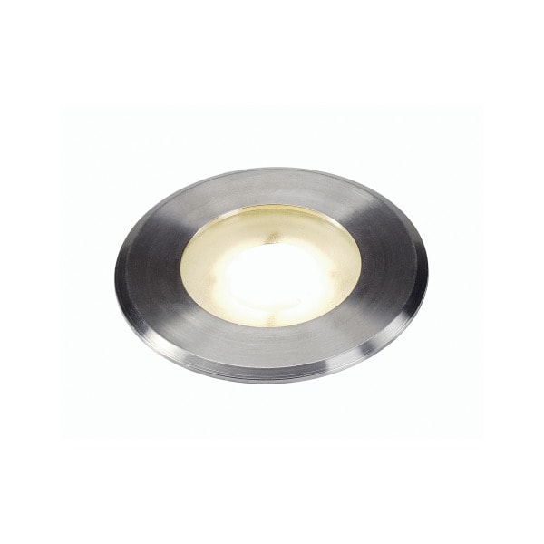 SLV - DASAR FLAT LED 230V Bodenein- baustrahler, rund, 4,3W LED, warmweiss, Edelstahlblende