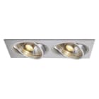SLV - NEW TRIA II ES111 Downlight, rechteckig, alu brushed, GU10, max. 2x75W, inkl. Clipfedern