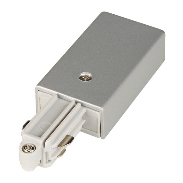 SLV - Einspeiser für 1-Phasen HV-Stromschiene, Aufbauversion silbergrau, Erde rechts