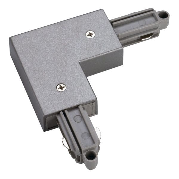 SLV - Eckverbinder für 1-Phasen HV-Stromschiene, Aufbauversion silbergrau, Erde aussen