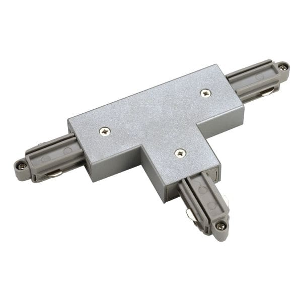 SLV - T-Verbinder für 1-Phasen HV-Stromschiene, Aufbauversion silbergrau, Erde aussen, rechts