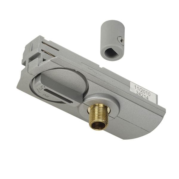 SLV - 1-Phasen Pendelleuchtenadapter silbergrau, inkl. Zugentlas- tung und Gewindestück