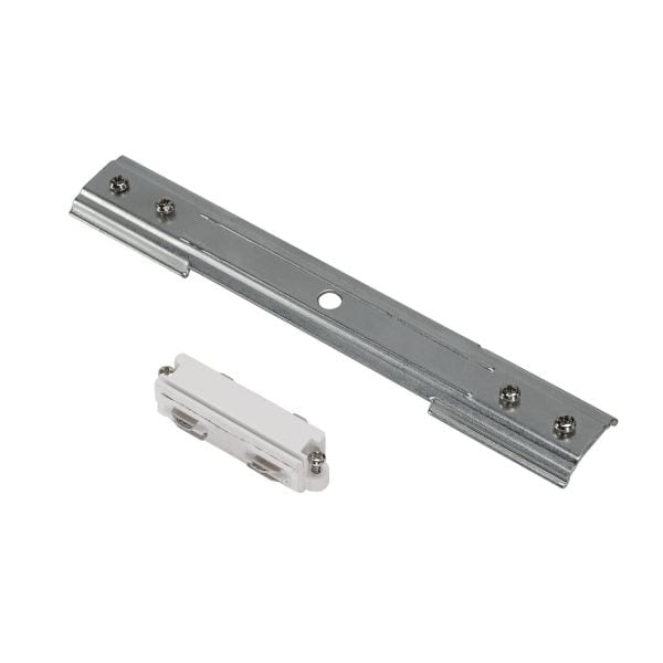 SLV - Längsverbinder für 1-Phasen HV-Stromschiene, Einbauversion weiss/nickel matt,