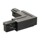 SLV - EUTRAC L-Verbinder mit Einspeisemöglichkeit, Erde aussen, schwarz