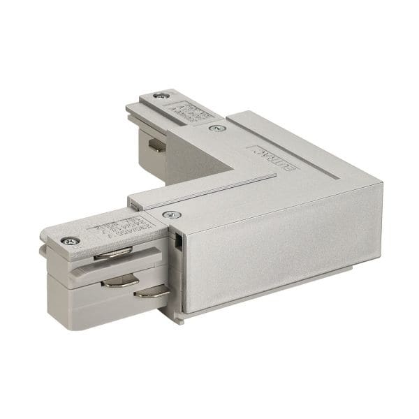 SLV - EUTRAC L-Verbinder mit Einspeisemöglichkeit, Erde aussen, silbergrau