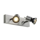 SLV - ASTO II Wand- und Deckenleuchte, alu brushed, 2xGU10 Spot, max. 75W