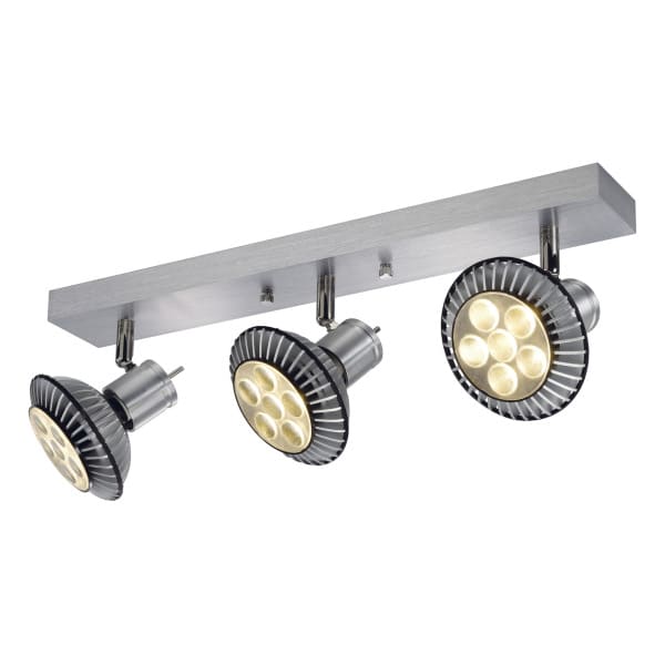 SLV - ASTO III Wand- und Deckenleuchte, alu-brushed, 3xGU10 Spot, max. 75W