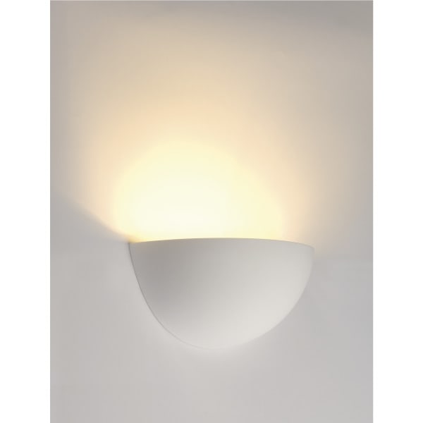 SLV - Wandleuchte, GL 101 E14, halb rund, weisser Gips, max. 40W