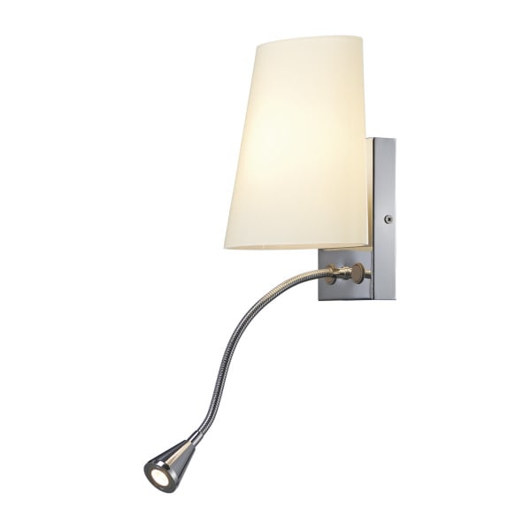SLV - COUPA FLEXLED Wandleuchte, chrom, satiniertes Glas, 1xG9 max. 40W, 3W LED, 3000K