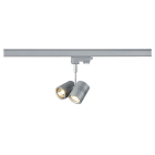 SLV - BIMA II Leuchtenkopf, silbergrau, 2xGU10, max. 50W, inkl. 3P.-Adapter