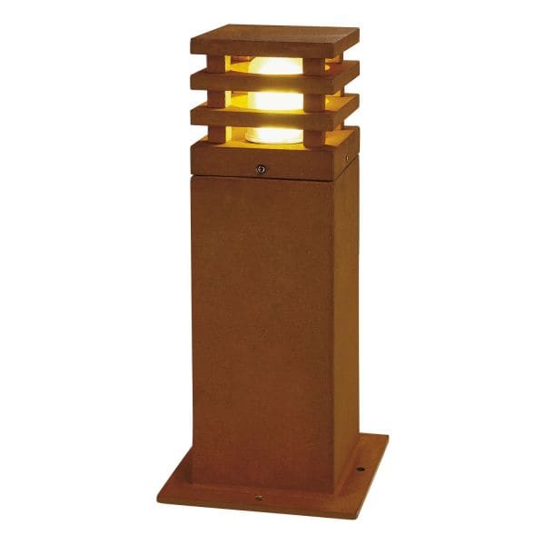 SLV - RUSTY SQUARE 40 Aussenleuchte, stahl gerostet, E27 ESL, max. 11W, IP55