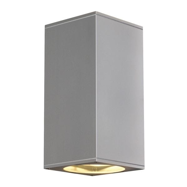 SLV - BIG THEO UP/DOWN OUT Wandleuchte, eckig, silbergrau, ES111, max. 2x75W