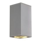 SLV - BIG THEO UP/DOWN OUT Wandleuchte, eckig, silbergrau, ES111, max. 2x75W