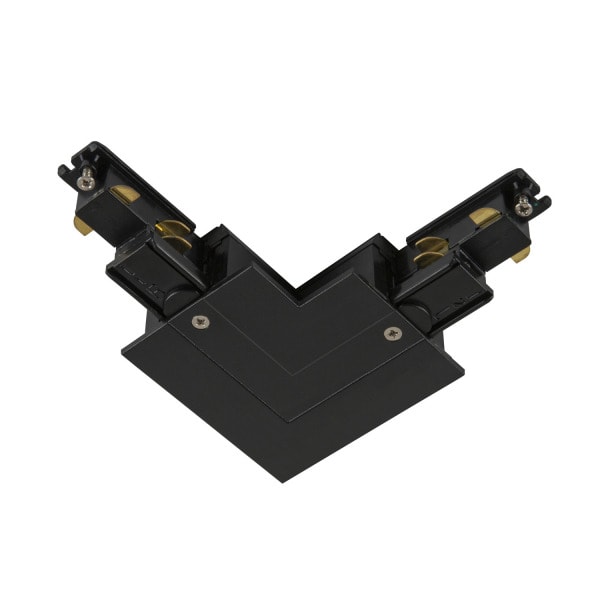 SLV - L-Verbinder, für S-TRACK 3-Phasen-Einbauschiene, Erde links, schwarz, DALI