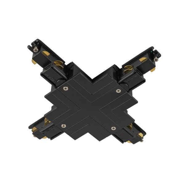 SLV - X-Verbinder, für S-TRACK 3-Phasen-Einbauschiene, schwarz, DALI