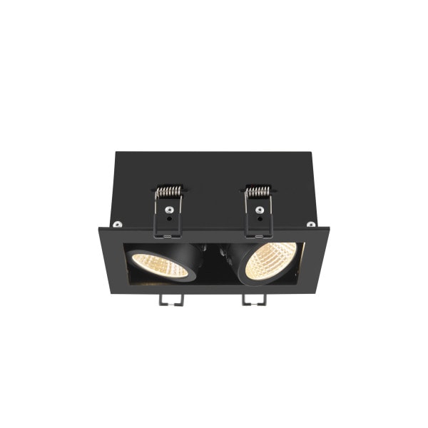 SLV - KADUX, Deckeneinbauleuchte, double, 3000K, 38°, IP 20, quadratisch, schwarz