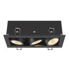 SLV - KADUX, Deckeneinbauleuchte, triple, 3000K, 38°, IP 20, quadratisch, schwarz