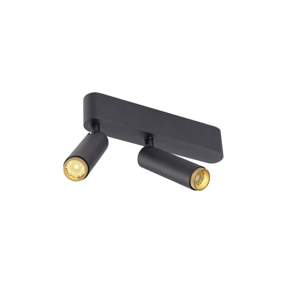SLV - GRIP! S, Deckenaufbauleuchte, double, PHASE, 3000K, 21W, 29°, schwarz/gold