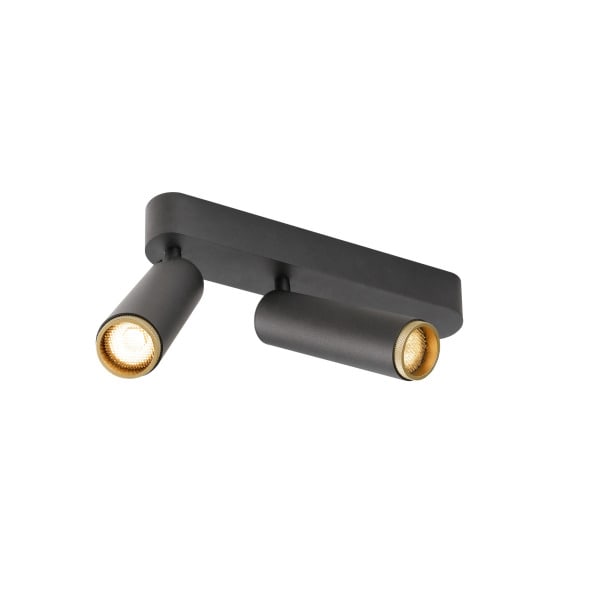 SLV - GRIP! M, Deckenaufbauleuchte, double, PHASE, 2700K, 28W, 42°, schwarz/gold