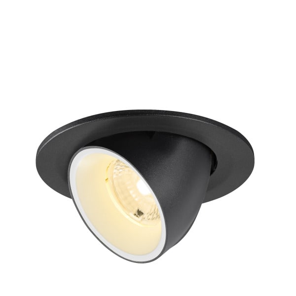 SLV - NUMINOS GIMBLE S, Deckeneinbauleuchte, 3000K, 40°, IP20, rund, schwarz/weiß