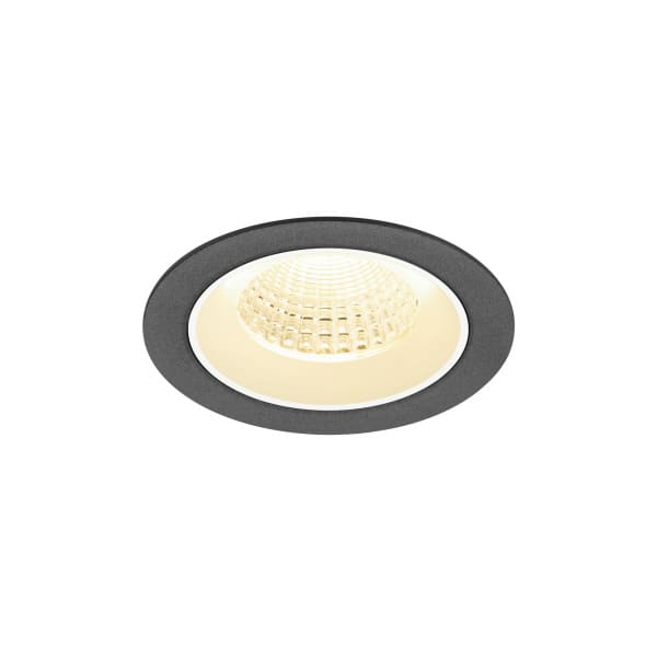 SLV - NUMINOS M, Deckeneinbauleuchte, 3000K, 55°, IP20, rund, schwarz/weiß