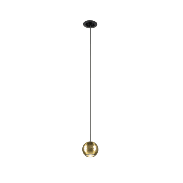 SLV - DYSKO, Pendelleuchte, PHASE, Pendellänge 200 cm, 2700K, 36°, schwarz/gold