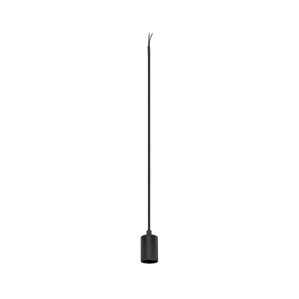 SLV - FITU PD, E27, ribbed, Pendelleuchte, Pendel: 500cm, offenes Kabelende, 1 x max. 15W, sw