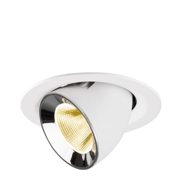SLV - NUMINOS® GIMBLE M, Deckeneinbauleuchte weiß/chrom 3000 K 20°