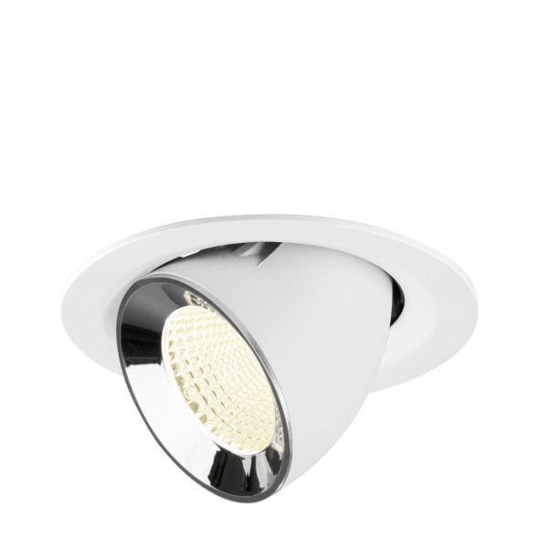 SLV - NUMINOS® GIMBLE M, Deckeneinbauleuchte weiß/chrom 4000 K 40°