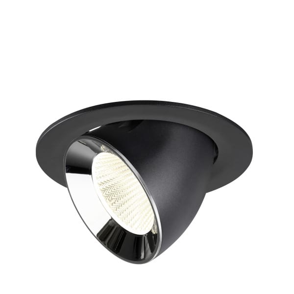 SLV - NUMINOS® GIMBLE L, Deckeneinbauleuchte schwarz/chrom 4000 K 40°
